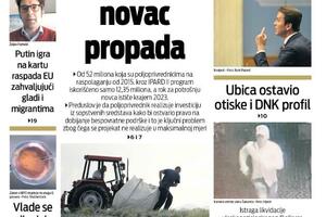 Naslovna strana "Vijesti" za 21. jun 2022.