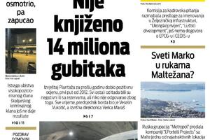 Naslovna strana "Vijesti" za srijedu, 22. jun 2022.