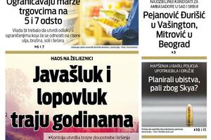 Naslovna strana "Vijesti" za četvrtak, 23. jun 2022. godine