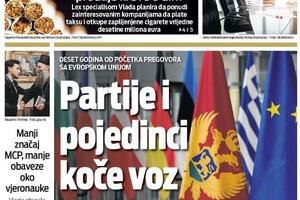Naslovna strana "Vijesti" za srijedu, 29. jun 2022.
