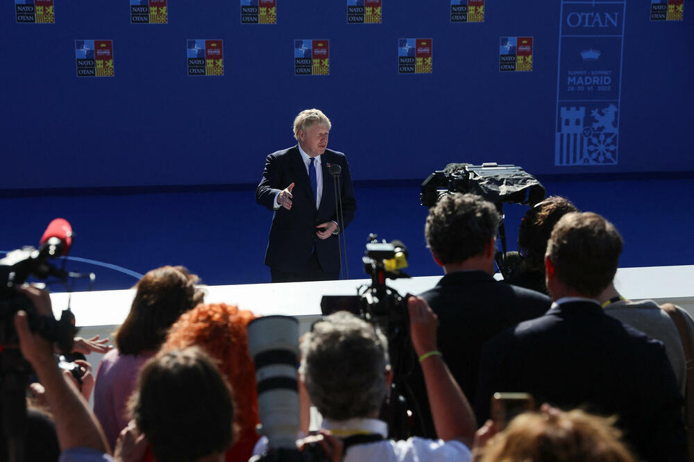 Džonson tokom NATO samita u Madridu, Foto: Reuters