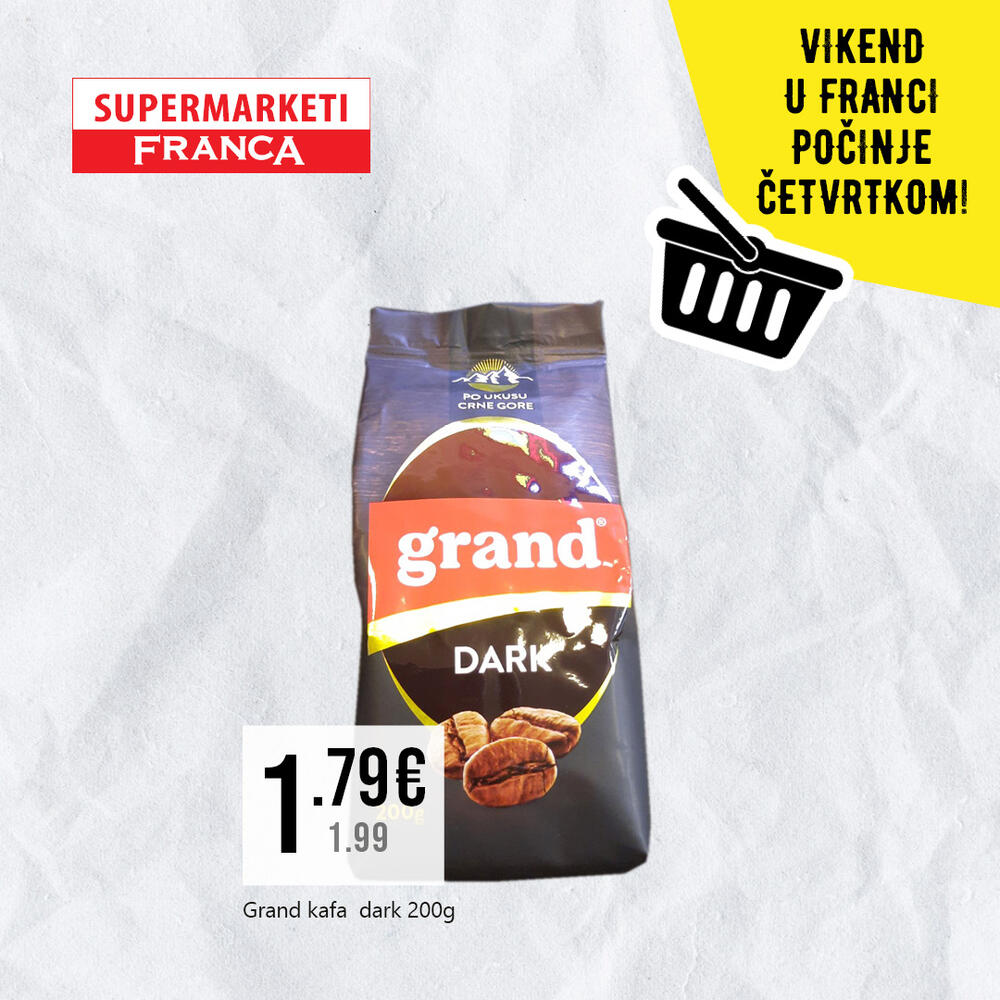 <p>Franca marketi su uvijek na tvojoj strani! Kod nas uvijek možeš pronaći sve što ti treba po odličnim cijenama!</p>