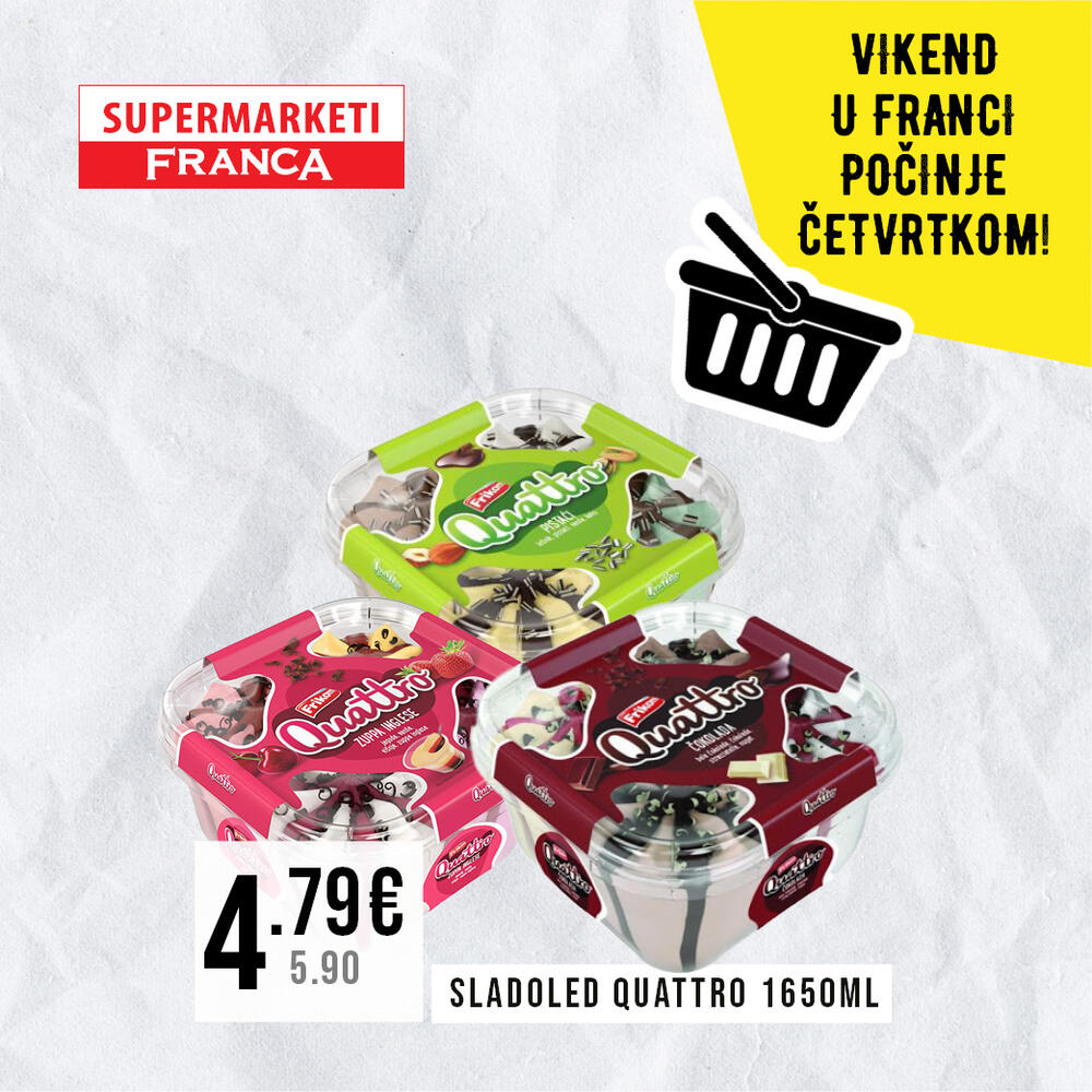 <p>Franca marketi su uvijek na tvojoj strani! Kod nas uvijek možeš pronaći sve što ti treba po odličnim cijenama!</p>