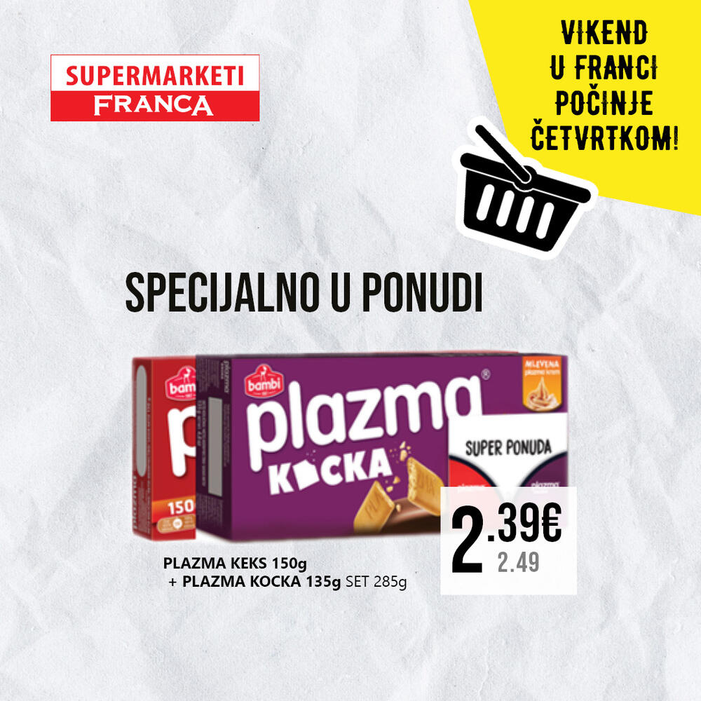 <p>Franca marketi su uvijek na tvojoj strani! Kod nas uvijek možeš pronaći sve što ti treba po odličnim cijenama!</p>