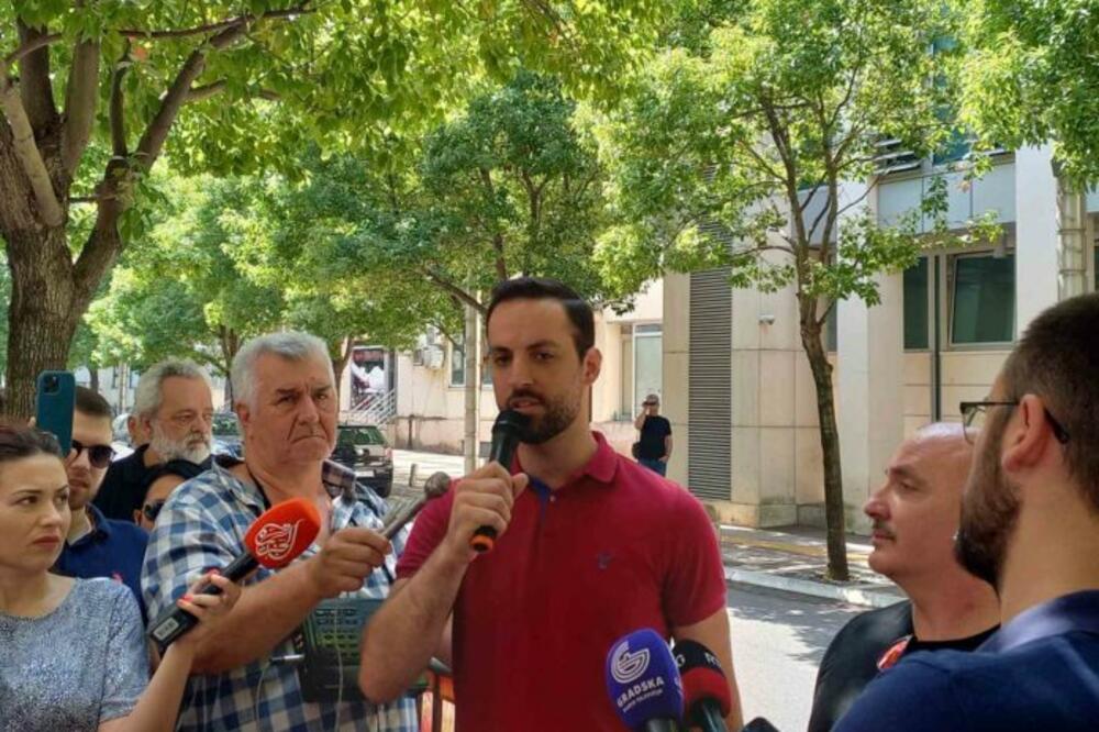 Zirojević na protestu, Foto: MINA