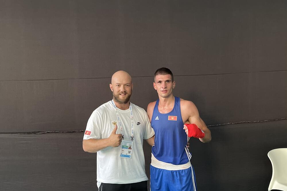 Savković sa trenerom Ružićem, Foto: Crnogorski olimpijski komitet