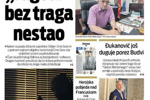 Naslovna strana "Vijesti" za 2. jul 2022.