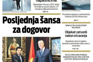 Naslovna strana "Vijesti" za četvrtak, 7. jul 2022.