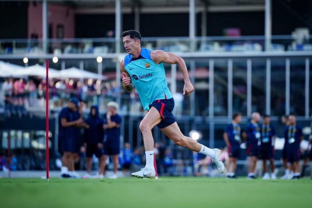 Levandovski na treningu Barse, Foto: www.fcbarcelona.com