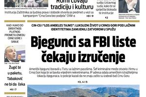 Naslovna strana "Vijesti" za 22. jul 2022.