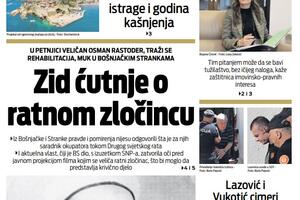 Naslovna strana "Vijesti" za ponedjeljak 25. jul 2022.