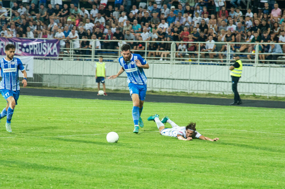 Miloš Drinčić na utakmici sa Jedinstvom u 1. kolu domaćeg šampionata, Foto: FSCG
