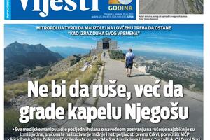Naslovna strana "Vijesti" za nedjelju 31. jul 2022. godine