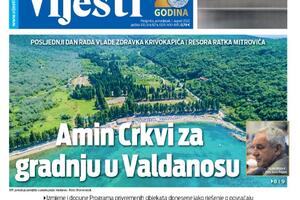 Naslovna strana "Vijesti" za 1. avgust 2022.