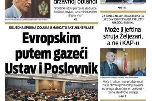 Naslovna strana "Vijesti" za srijedu, 3. avgust 2022.
