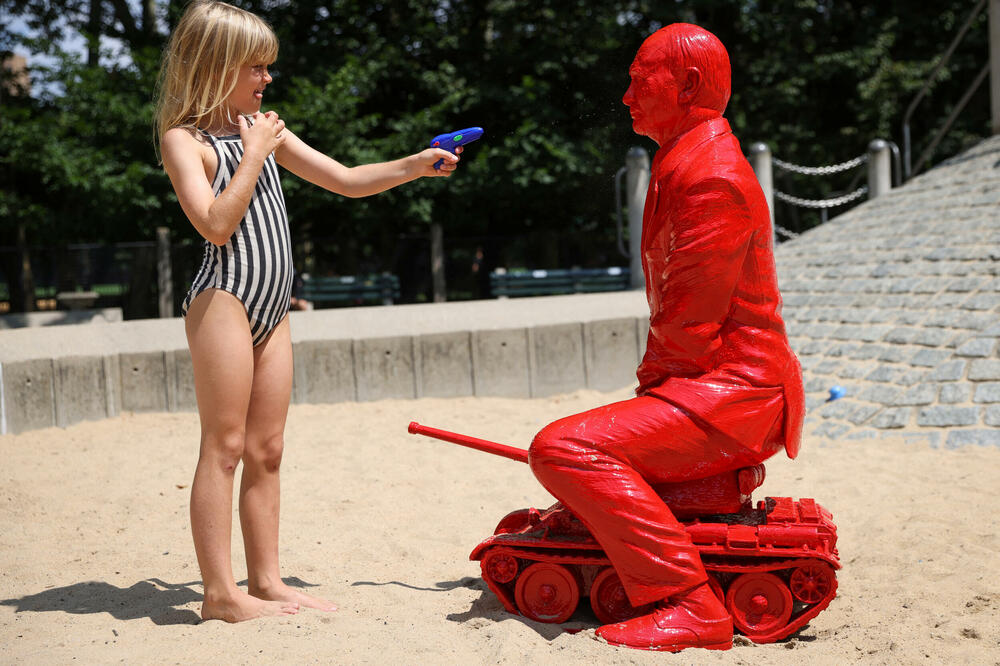 Statua ruskog predsjednika Vladimira Putina u Central parku na Mehnetnu, Foto: Rojters