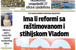 Naslovna strana "Vijesti" za petak, 5. avgust 2022. godine