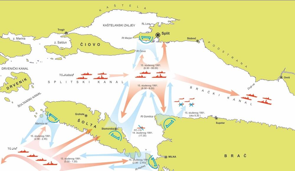 Taktički prikaz bitke u Splitskom kanalu