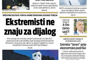 Naslovna strana "Vijesti" za utorak, 9. avgust 2022.