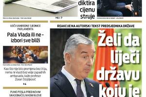 Naslovna strana "Vijesti" za 10. avgust 2022. godine