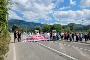 Mještani Bistrice blokirali put zbog obustave rekonstrukcije puta