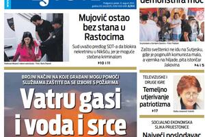 Naslovna strana "Vijesti" za petak 12. avgust 2022. godine