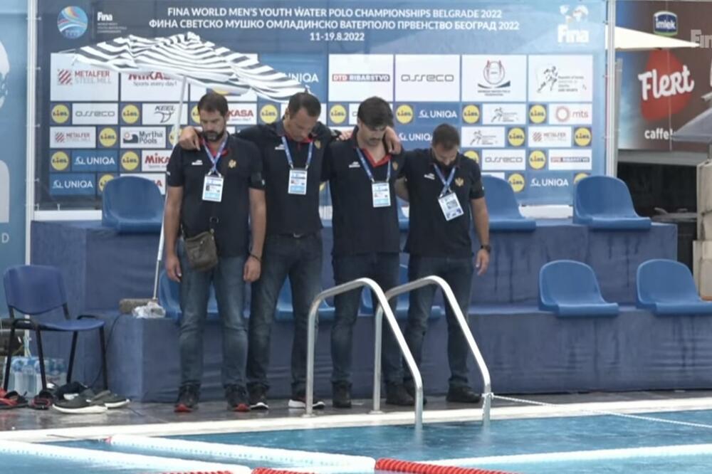 Stručni štab vaterpolo selekcije prije meča sa Kanadom, Foto: VPSCG