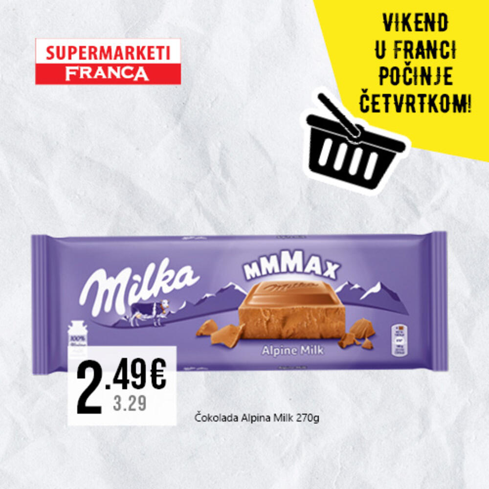 <p>Novi četvrtak donosi i novu fantastičnu akciju u supermarketima Franca. Iz ponude odličnih cijena izdvojili smo samo neke, a na vama je da nas posjetite na dobro poznatim adresama, širom Crne Gore.</p>