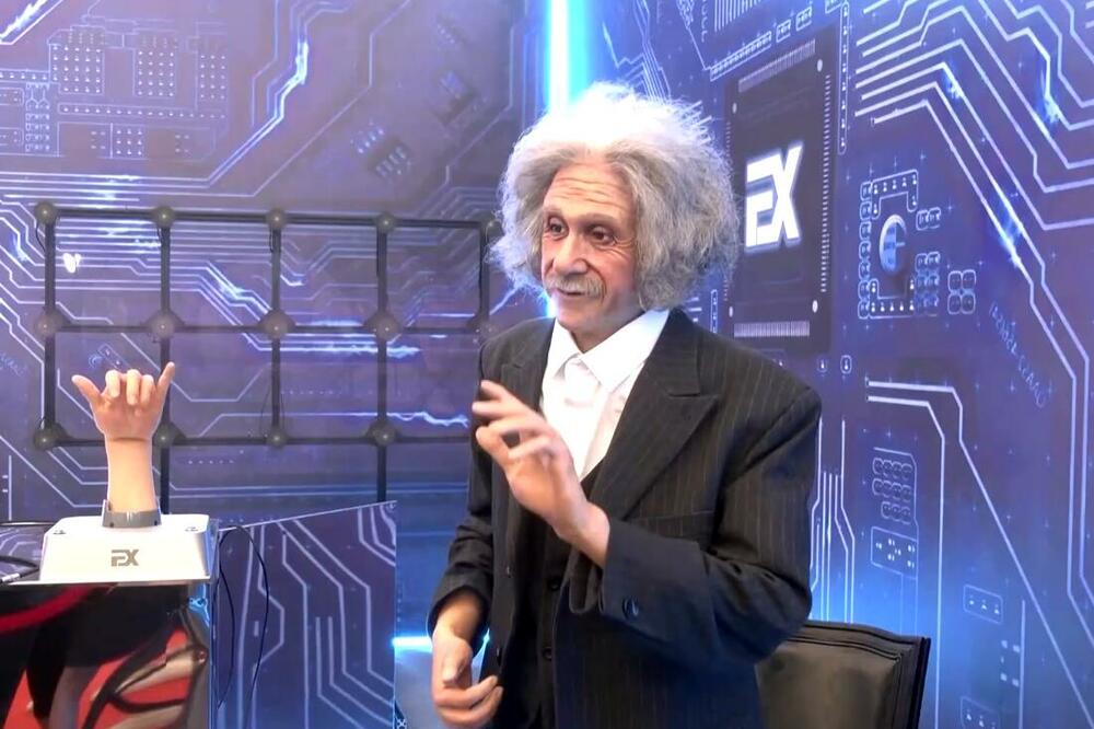 Robot Albert Ajnštajn, Foto: Printscreen Twitter/Reuters