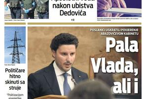Naslovna strana "Vijesti" za 20. avgust 2022.