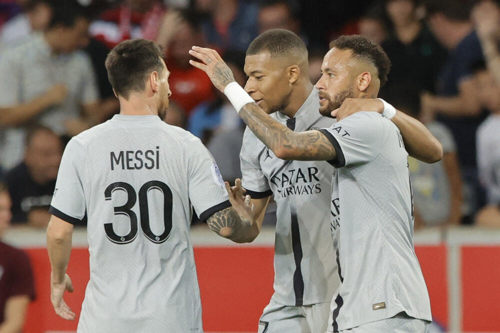 Mesi, Mbape i Nejmar, Foto: Reuters