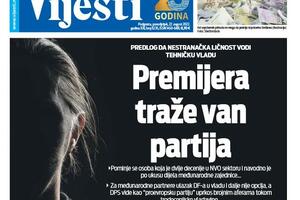 Naslovna strana "Vijesti" za 22. avgust 2022.
