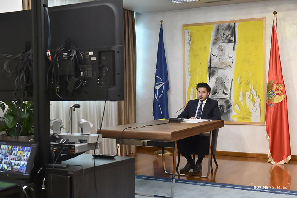 Abazović tokom onlajn konferencije, Foto: Gov.me