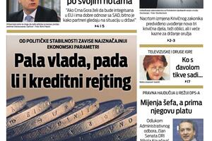 Naslovna strana "Vijesti" za 26. avgust 2022.