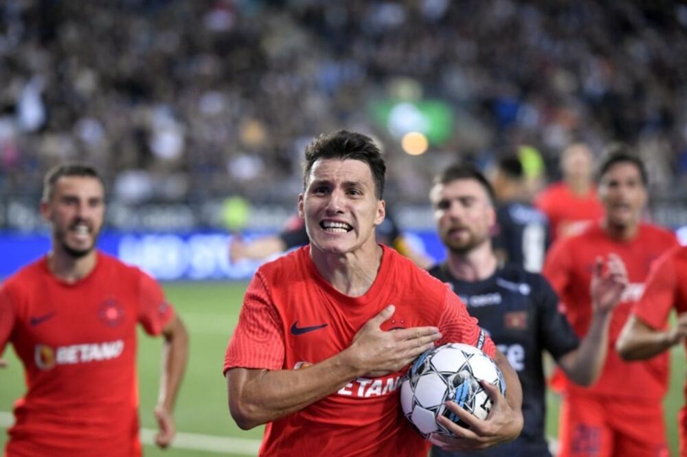Radunović slavi gol za 3:1, Foto: Printscreen/gsp.ro