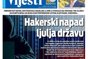 Naslovna strana "Vijesti" za 27. avgust 2022.