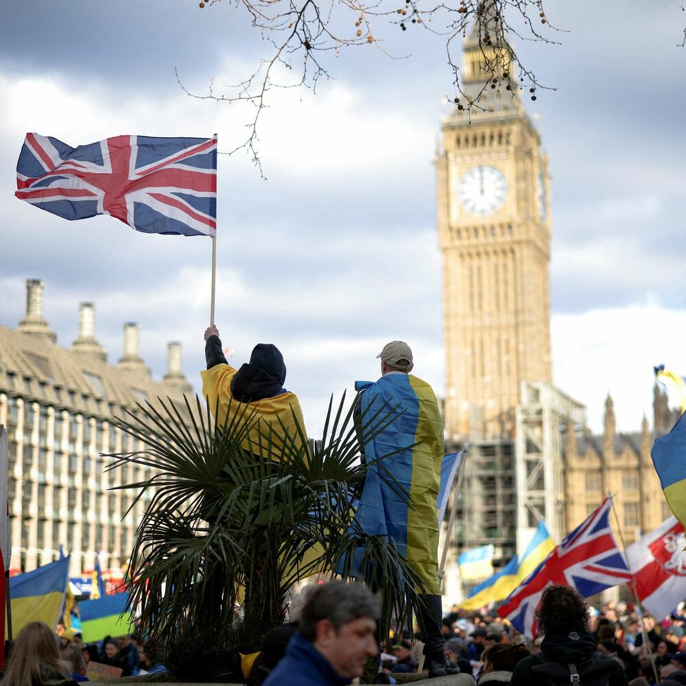Protest protiv ruske invazije na Ukrajinu u Londonu 6. marta 