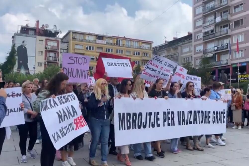 Sa protesta u Prištini, Foto: Screenshot/N1