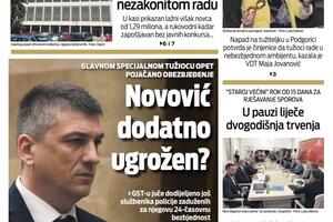 Naslovna strana "Vijesti" za 3. septembar 2022.