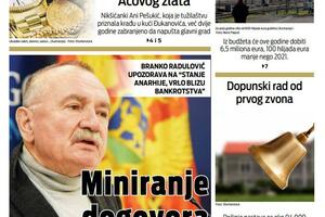 Naslovna strana "Vijesti" za ponedjeljak, 5. septembar 2022. godine