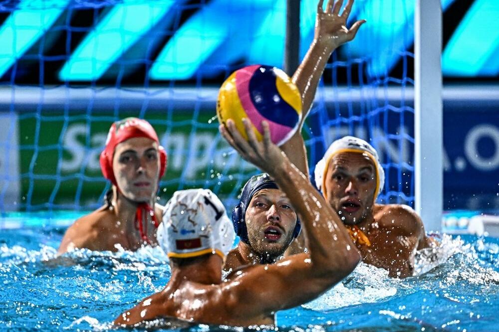 Detalj sa meča Crne Gore i Mađarske sa SP u Budimpešti, Foto: waterpolo.hu