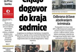 Naslovna strana "Vijesti" za 7. septembar 2022. godine