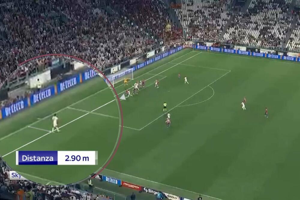 Pozicija Kandreve kod gola, Foto: Printscreen