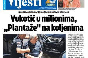 Naslovna strana "Vijesti" za 18. septembar 2022.