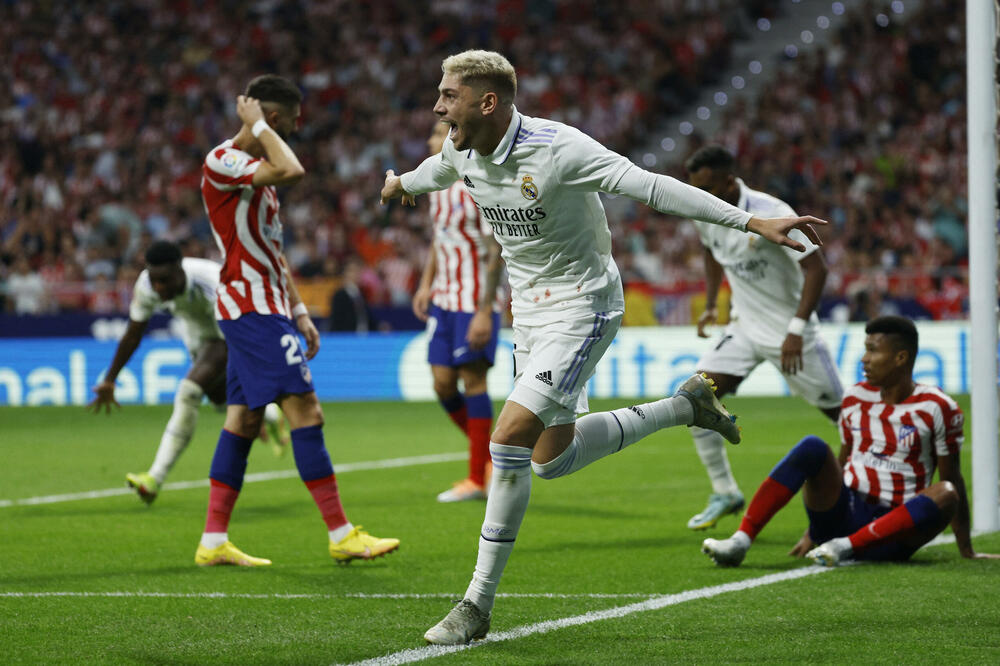 Federiko Valverde slavi gol protiv Atletika, Foto: REUTERS/Susana Vera
