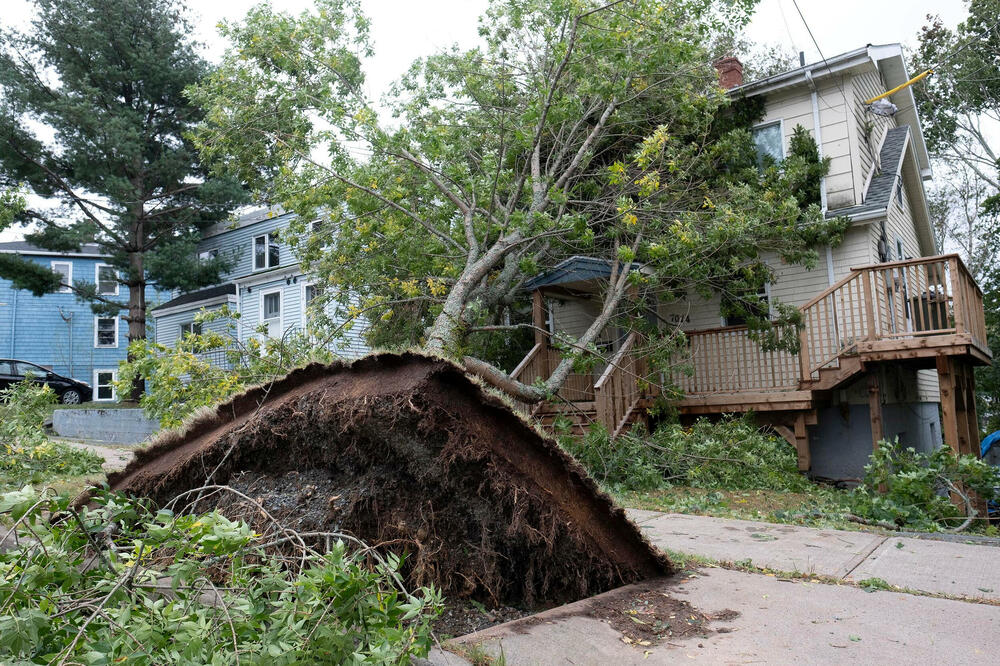 <p>Najjača oluja ikada pogodila je istočnu obalu Kanade uraganskom jačinom, srušila kuće, mostove, puteve, dovela do evakuacije, čupala je drveće i prekinula telekomunikacije i snabdjevanje strujom</p>