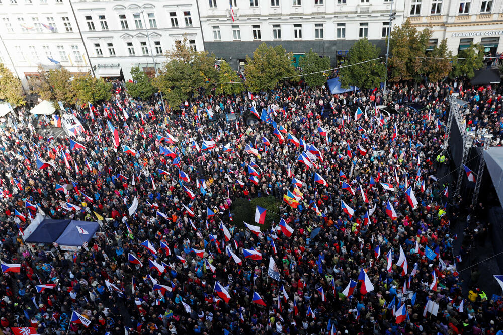 Protest u Pragu, Foto: REUTERS
