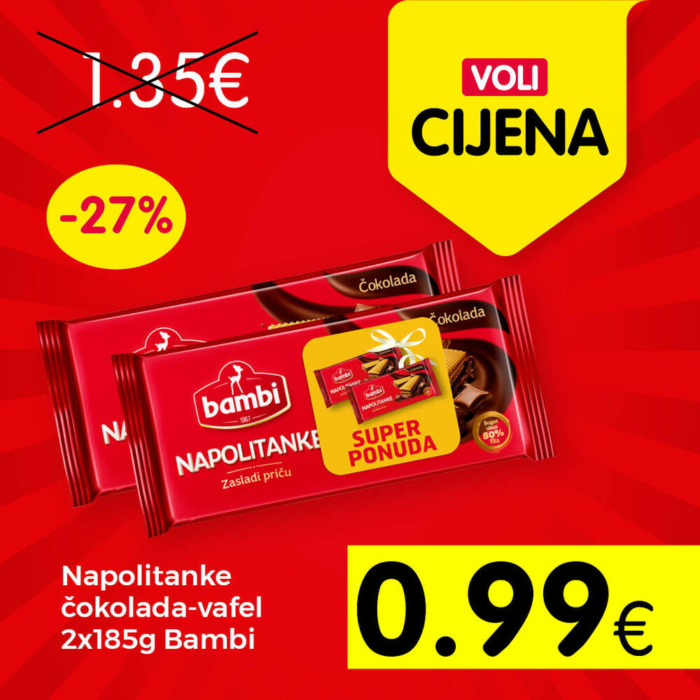 <p>Posjetite obližnji Voli ili Naš diskont market i uštedite, jer Voli cijena je simbol najpovoljnije trgovine.</p>