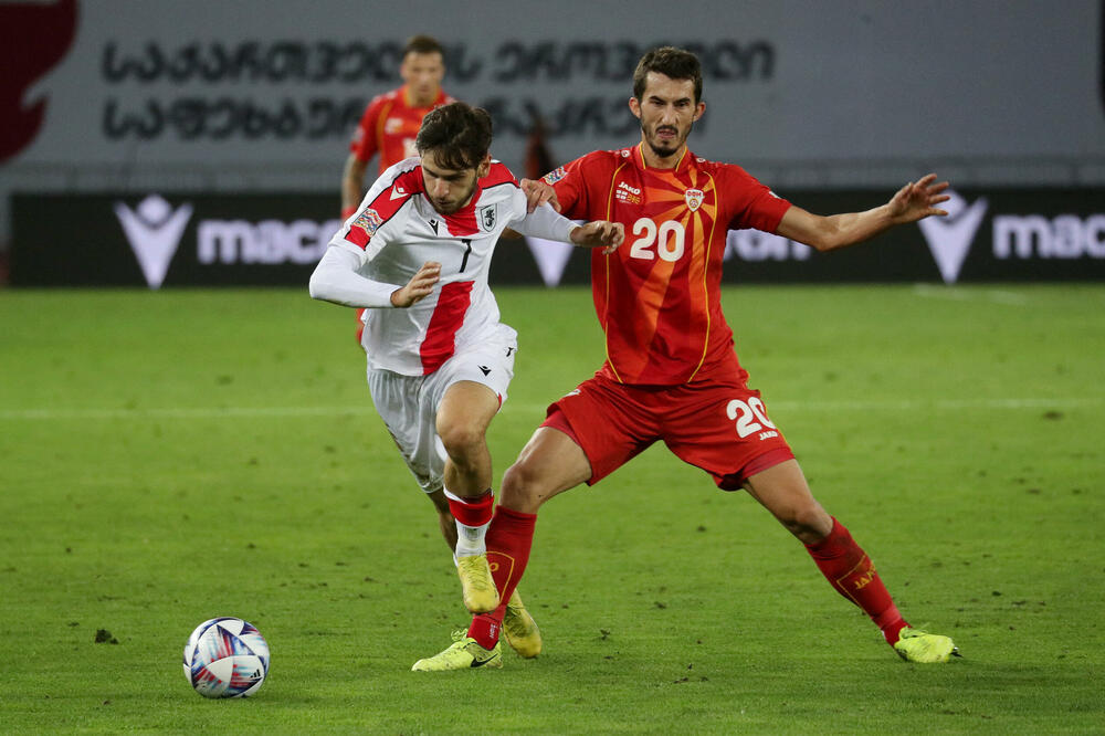 Hviča Kvarachelija (Gruzija) je bio nerješiva enigma za Makedonce u Ligi nacija, Foto: REUTERS