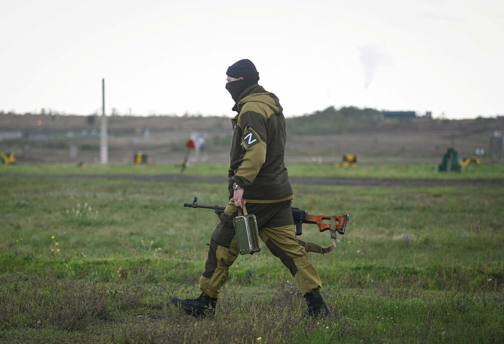 Ruski rezervista na treningu u Rostovskom regionu